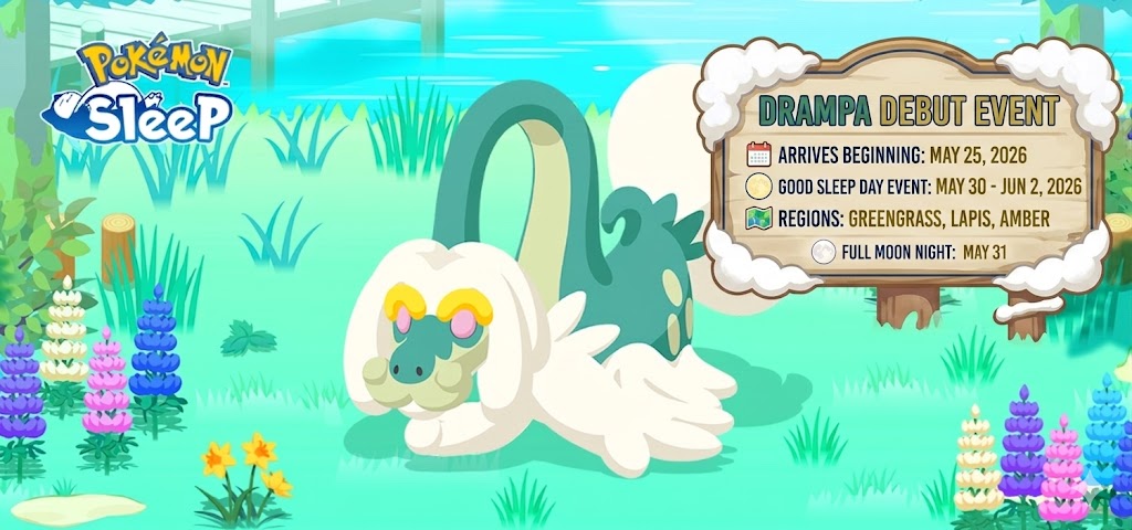 Pokémon Sleep May 2026 Updates Drampa Arrival Good Sleep Day Event